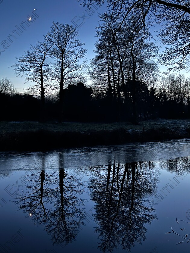 IMG 9209 
 Reflections; a crescent moon and Venus reflected on an icy Royal Canal, near Ferrans Lock, Kildare . Pictures: Reamonn Fealy