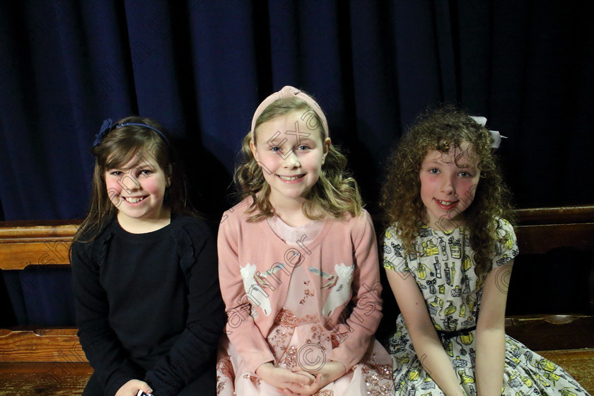 Feis07022020Fri20 
 20
Performers backstage; Abigail Adair from Carrigtwohill; Lauren Mills from Montenotte and Ailbhe McCarthy from Cloyne.

Class:54: Vocal Girls Solo Singing 11 Years and Under

Feis20: Feis Maitiú festival held in Father Mathew Hall: EEjob: 07/02/2020: Picture: Ger Bonus.