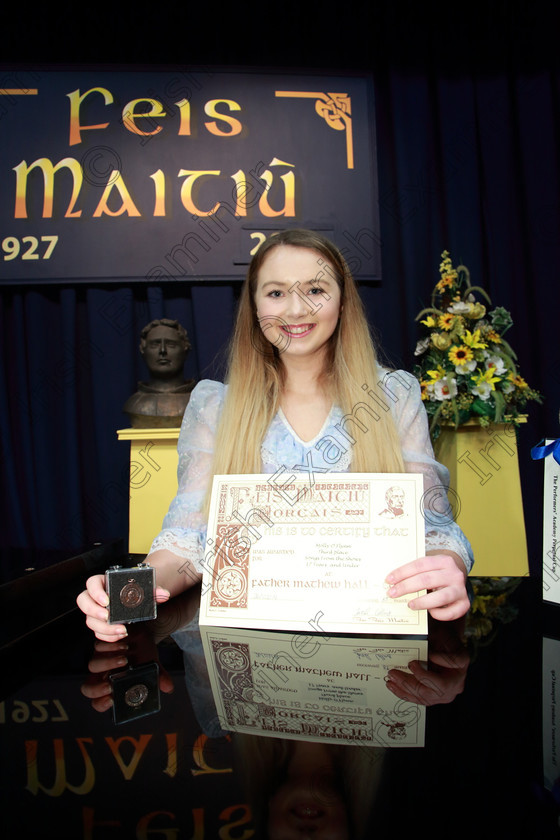 Feis26022019Tue80 
 80
Molly Flynn from Ballincollig took 3rd place in Class: 22 “The Performers’ Academy Perpetual Cup”17 Years and Under and Bronze Medal in Class: 20: Solo Light Opera 17 Years and Under.

Class: 22: “The Performers’ Academy Perpetual Cup” Songs from the Shows 
17 Years and Under One solo from any Musical.

Feis Maitiú 93rd Festival held in Fr. Mathew Hall. EEjob 26/02/2019. Picture: Gerard Bonus
