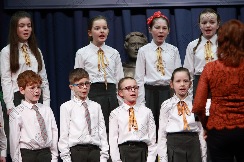 Feis28022019Thu08 
 7~9
Castlemartyr Children’s Choir singing “Shortnin’ Bread”.

Class: 84: “The Sr. M. Benedicta Memorial Perpetual Cup” Primary School Unison Choirs–Section 1Two contrasting unison songs.

Feis Maitiú 93rd Festival held in Fr. Mathew Hall. EEjob 28/02/2019. Picture: Gerard Bonus