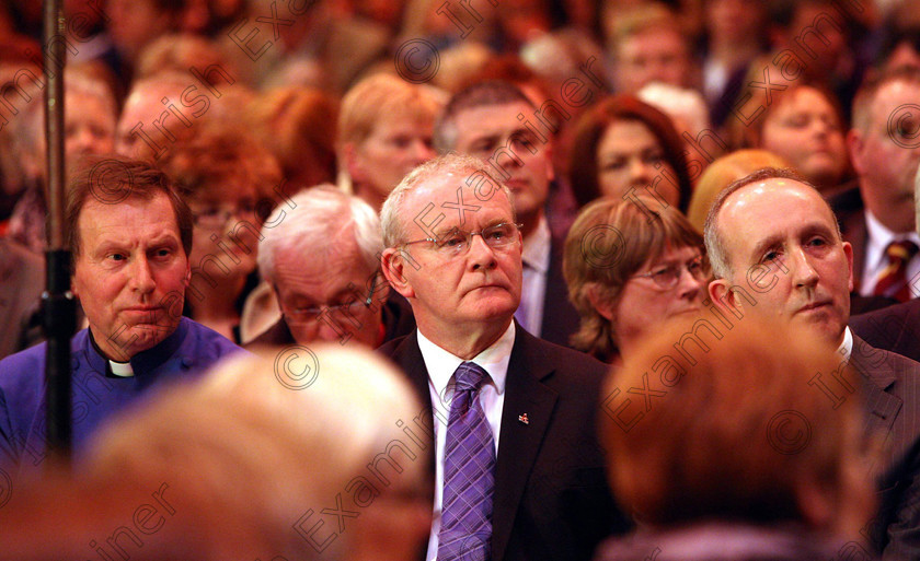 ULSTER Titanic Requiem 08164 
 Deputy First Minister Martin McGuinness (centre) attends a Requiem service at St Anne's Church of Ireland Cathedral in Belfast, on the anniversary of the sinking of the Titanic 100 years ago this weekend. PRESS ASSOCIATION Photo. Picture date: Saturday April 14, 2012. See PA story ULSTER Titanic Requiem. Photo credit should read: Paul Faith/PA Wire