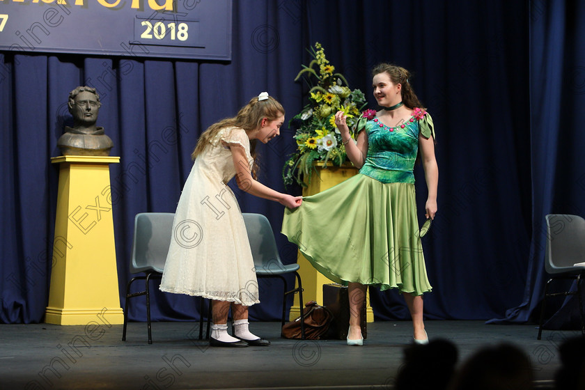 Feis22022018Thu38 
 37~38
Rebekah McKeown and Louise Greally performing “Liddy”
 Speech and Drama Classes: 310: “The Peg Hallahan Perpetual Trophy” Dramatic Duo 14 Years and Under Feis Maitiú 92nd Festival held in Fr. Mathew Hall. EEjob 22/02/2018 Picture: Gerard Bonus.