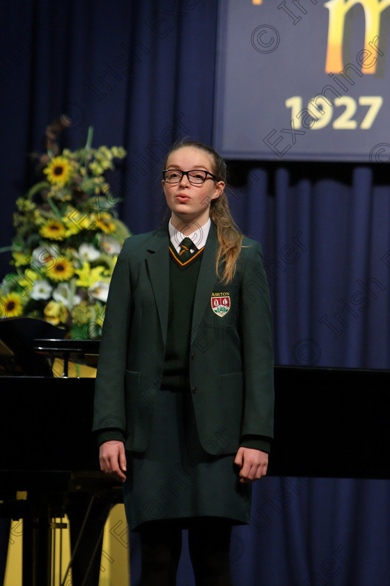 Feis05032018Mon22 
 22
Kate Hogan performing 
 Singing and School Choirs Class: 53: Girls Solo Singing 13 Years and Under –Section 2 Feis Maitiú 92nd Festival held in Fr. Mathew Hall. EEjob 05/03/2018 Picture: Gerard Bonus.