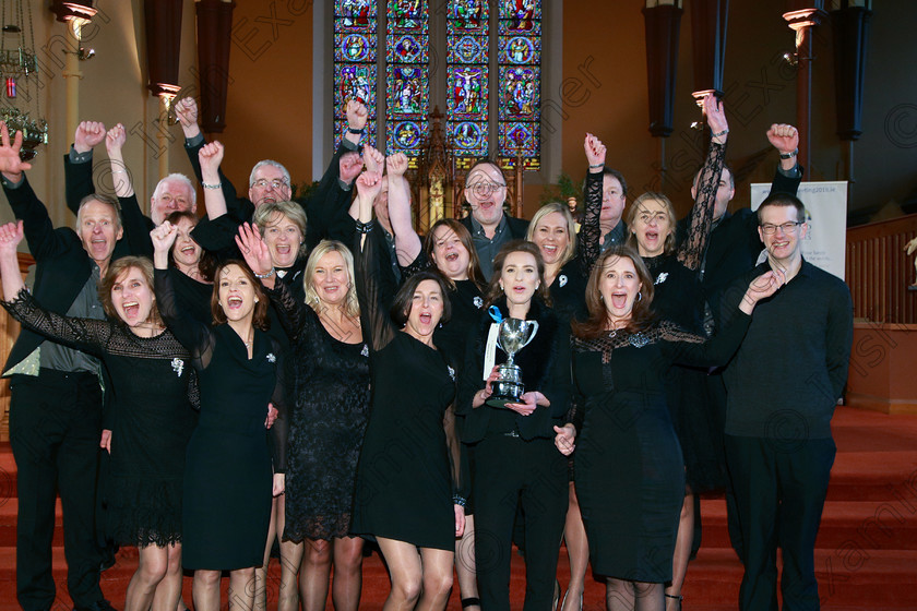 Feis04022018Sun84 
 83~84
Cantate with Musical Director Elaine Kelly; winners of “The Lynch Memorial Perpetual Cup” 
Holy Trinity Capuchin Church Adult Choirs Class: 78: “The Lynch Memorial Perpetual Cup” Adult Vocal Choirs Two Contrasting Songs Feis Maitiú 92nd Festival held in Fr. Mathew Hall. EEjob 04/02/2018 Picture: Gerard Bonus.