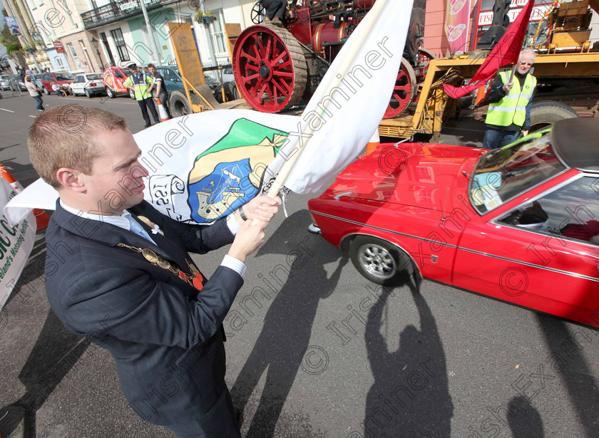 JH Cobh Car Show 15 
 ECHO NEWS: 14/04/2012; Cllr Jim Quinlan, Mayor of Cobh, starting a special veteran Vintage and Classic Car run in Cobh during commemorations to mark the 100th anniversary of the sinking of RMS Titanic. Picture; John Hennessy (Further Info, Dick O'Brien, Cobh Classic Car Club, 086 1255709)