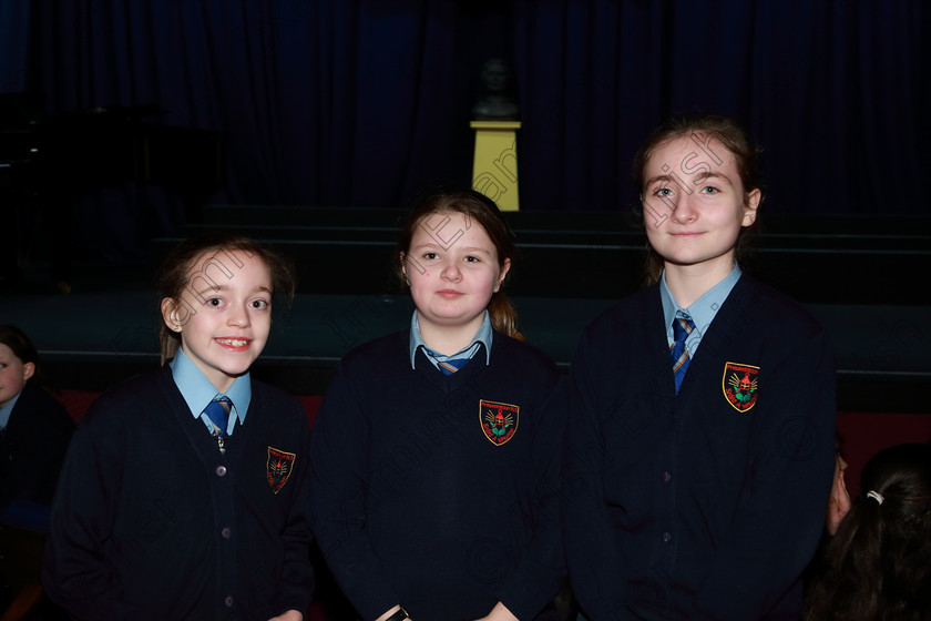 Feis26022020Wed08 
 8
Kate Tagney, Andrea O’Connor and Taylor Kiely from Presentation NS, Millstreet.

Class:84: “The Sr. M. Benedicta Memorial Perpetual Cup” Primary School Unison Choirs

Feis20: Feis Maitiú festival held in Father Mathew Hall: EEjob: 26/02/2020: Picture: Ger Bonus.
