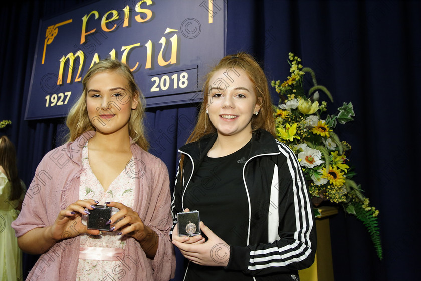 Feis26032018Mon79 
 79
Joint Bronze Medallists Chloe Riordan from Ballyvolane and Shauna O’Leary Killarney
 Speech and Drama Class: 111: “The Edna McBirney Memorial Perpetual Cup” Solo Action Song 16 Years and Under Section 1 An action song of own choice Feis Maitiú 92nd Festival held in Fr. Mathew Hall. EEjob 26/03/2018 Picture: Gerard Bonus