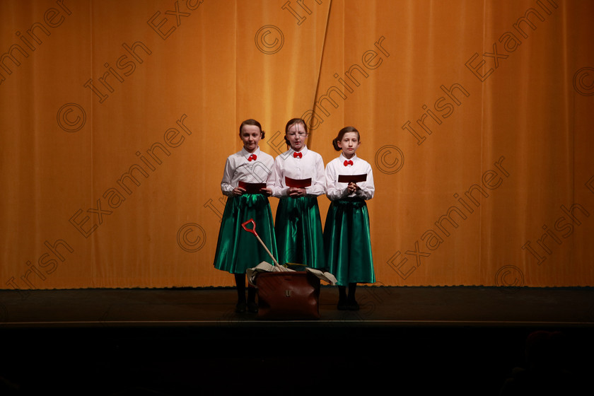 Feis28022018Wed02 
 On a snowy day only one choir made it into the hall for their performance, Scoil mhuire, Ballincollig braved the elements, snow and ice and totally enthralled the adjudicator, Marilynne Davies that she asked them to perform again and they did, spectacularly, showing their skill and talents so well that they were awarded the highest mark of 90 points, a rare achievement made all the more special on a day that most schools were closed due to weather and also making the choir’s first visit to eh Feis performing a medley from “Mary Poppins” during the “The Pam Golden Perpetual Cup” Group Action Songs Primary Schools Class 104 Feis Maitiú 92nd Festival held in Fr. Mathew Hall. EEjob 27/02/2018 Picture: Gerard Bonus.