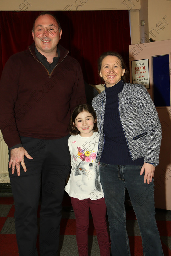 Feis21032018Wed17 
 17
Clodagh Crotty-Glavin from Carrigtwohill with her patents Barry Glavin and Aoife Crotty.
 Labhairt na Filíocht agus Míreanna Drámaíochta Class: 517: “Corn Helen” Bhéarslabhairt 7 Bliana D’Aois Nó Faoina –Roinn 1 Feis Maitiú 92nd Festival held in Fr. Mathew Hall. EEjob 21/03/2018 Picture: Gerard Bonus.