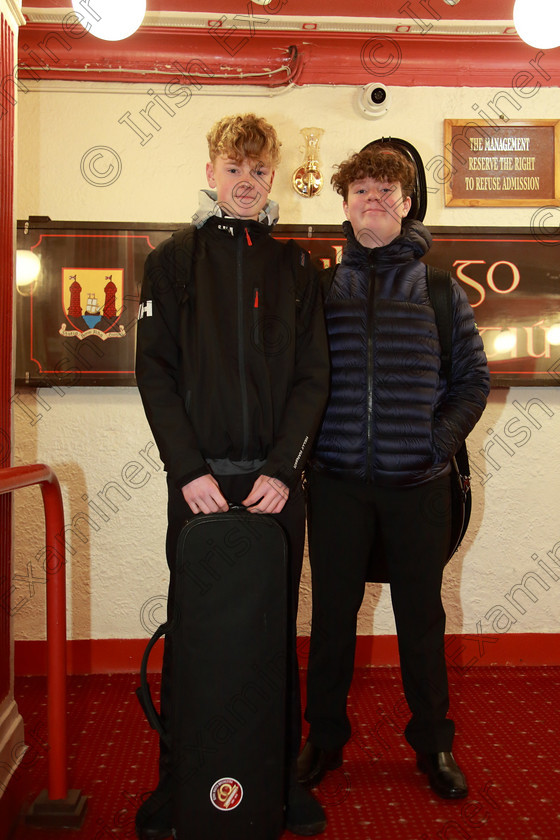 Feis05022019Tue17 
 17
Conor Galvin and Harry Neal from Glanmire and Douglas arriving for their performance.

Class: 267: Duo Classes Junior Two contrasting pieces not to exceed 10 minutes.

Feis Maitiú 93rd Festival held in Fr. Matthew Hall. EEjob 05/02/2019. Picture: Gerard Bonus