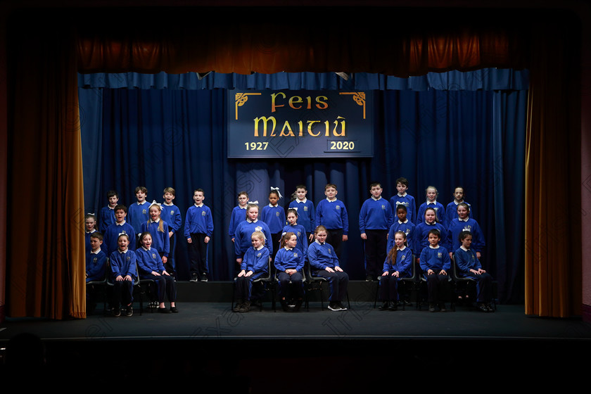 Feis10032020Tues17 
 17~22
Rushbrook NS performing I Saw My Teacher on A Saturday as their own choice.

Class:476: “The Peg O’Mahony Memorial Perpetual Cup” Choral Speaking 4thClass

Feis20: Feis Maitiú festival held in Father Mathew Hall: EEjob: 10/03/2020: Picture: Ger Bonus.