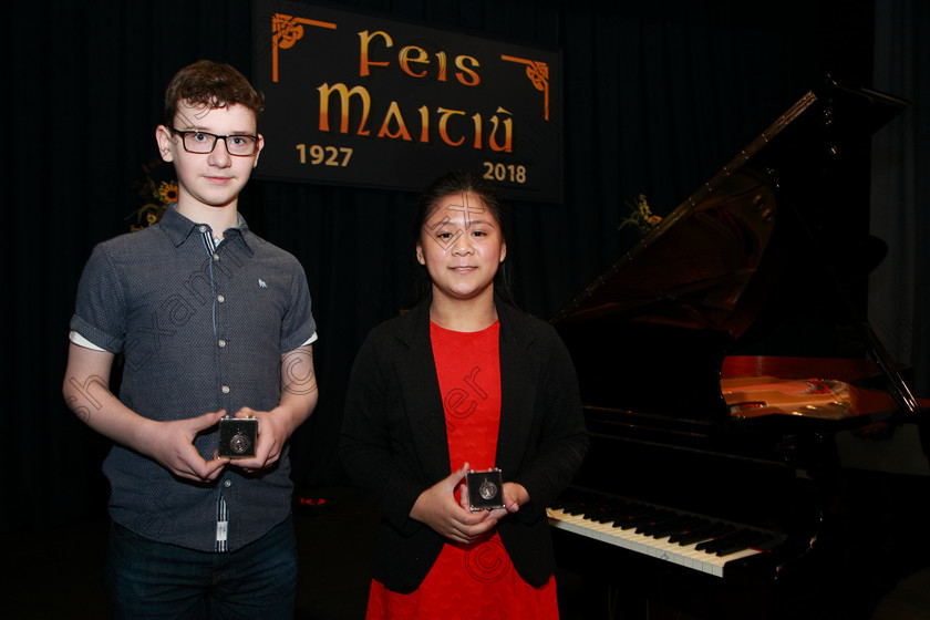 Feis29012018Mon18 
 18
Cian Ó hAnnracháin and Arianne Mallari Joint Bronze Medallists from Carrigaline.
 EEjob 29/01/2018 
Feis Maitiú 92nd Festival held in Fr. Matthew Hall 
Picture: Gerard Bonus

Class: 165: Piano Solo 12 years and Under