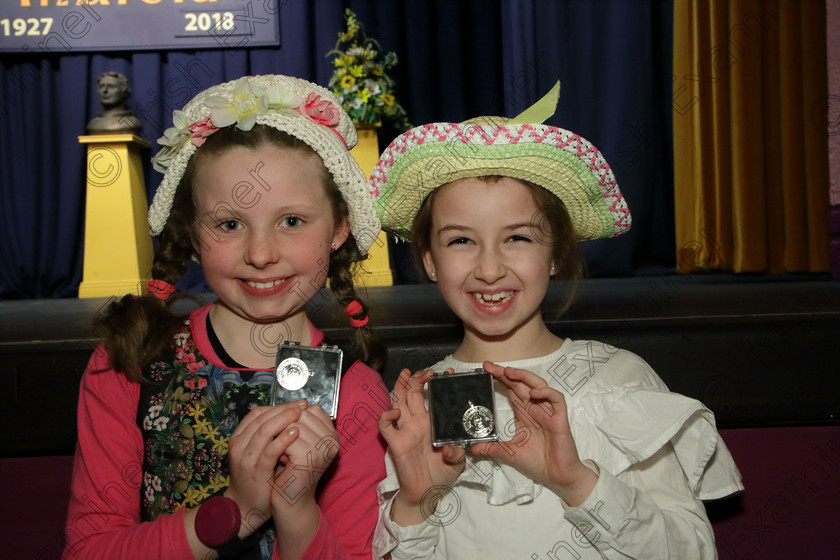 Feis20032018Tue46 
 43~46
Silver Medallists Laura Coomey and Tamara Moynihan from Grange Ovens for their performance of “Mary Lamb” and Mary, Mary Quite Contrary”.
 Speech and Drama Class: 313: Dramatic Duo 8 Years and Under Feis Maitiú 92nd Festival held in Fr. Mathew Hall. EEjob 20/03/2018 Picture: Gerard Bonus.