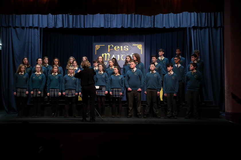 Feis12042018Thu56 
 56~60
Glanmire Community School Senior Choir singing “The Water Is Wild” and “Mack The Knife” Conducted by Ann Mannix.

Singing Class: 81: “The Father Mathew Perpetual Shield” 19 Years and Under Feis Maitiú 92nd Festival held in Fr. Mathew Hall. EEjob 12/04/2018 Picture: Gerard Bonus