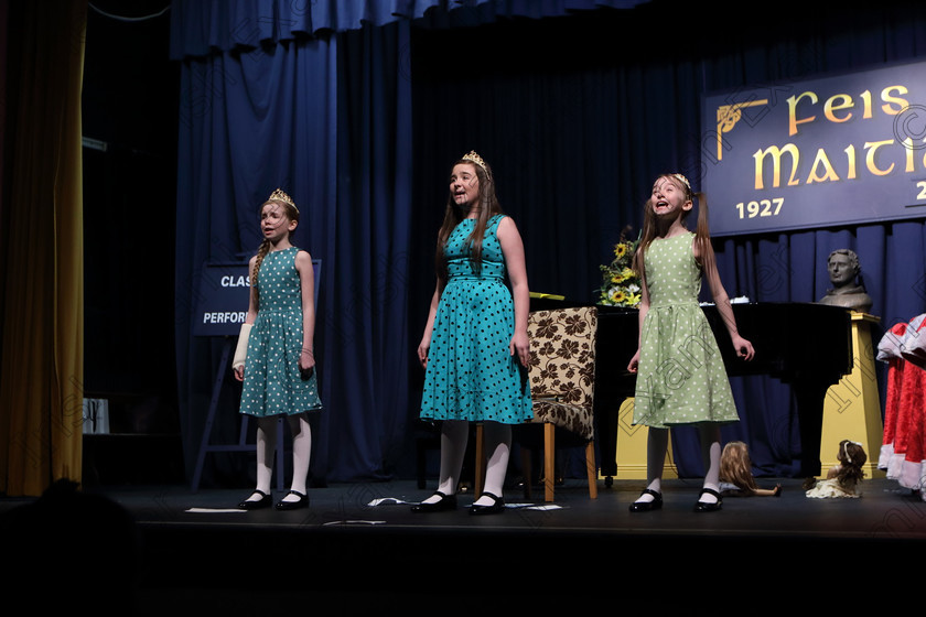 Feis27032018Tue73 
 65~69
A fabulous 90 marks for the family of Faye, Sophia and Charlotte Herlihy from Ballinhassig performed in the Family Class A programme of own choice not to exceed 10 minutes they called it “Sisterhood” every adjudicator at this year’s Feis awarded the top mark of 90 points to one or two acts, many adjudicators don’t give the highest score in years of adjudicating, reflecting the very high standard going through the doors of Fr. Mathew Hall. 
 Feis Maitiú 92nd Festival held in Fr. Mathew Hall. EEjob 28/03/2018 Picture: Gerard Bonus