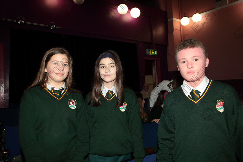 Feis12042018Thu40 
 40
Laoise O’Mahony, Sadhbh McCabe and Joe Glossop from Ashton School Choir. 
 Singing Class: 83: “The Loreto Perpetual Cup” Secondary School Unison Choirs Feis Maitiú 92nd Festival held in Fr. Mathew Hall. EEjob 12/04/2018 Picture: Gerard Bonus