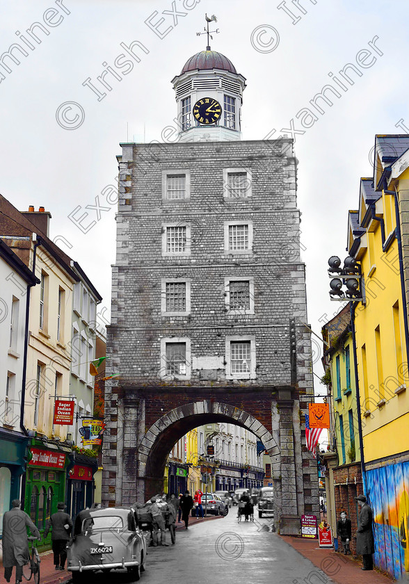 EOHNowThenYoughal04-mix-hires 
 Clock Tower, Main Street, Youghal 09/12/1953 Ref. 351G Old black and white east cork