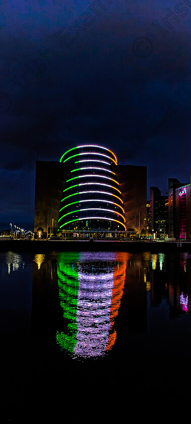 20220122 172002 
 The Convention Centre Dublin lit up in the tri colour.