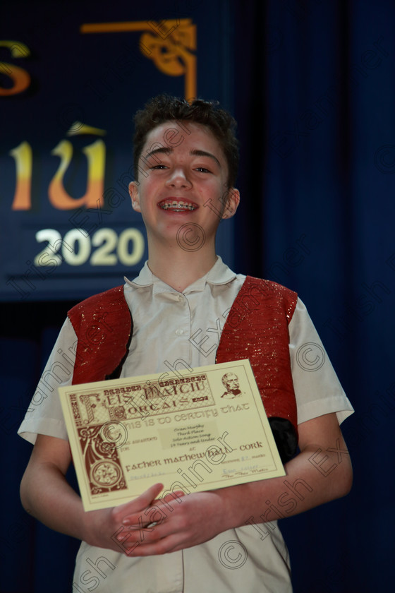 Feis09022020Sun30 
 30
Oran Murphy from Waterfall got Third Place for his song, 17 Tuc Everlasting

Class:112: “The C.A.D.A. Perpetual Trophy”

Feis20: Feis Maitiú festival held in Father Mathew Hall: EEjob: 09/02/2020: Picture: Ger Bonus