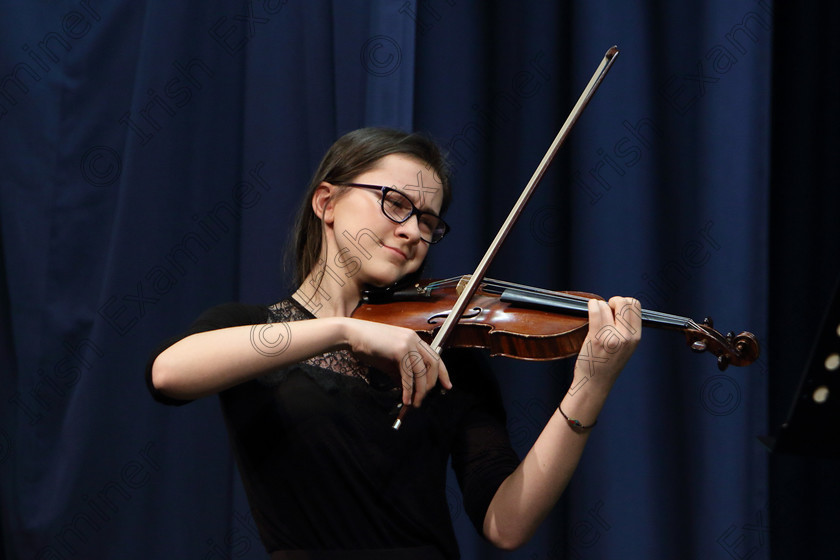Feis0202109Sat32 
 31~32
Anna Jansson from Wilton playing 2nd Movement by Bach.

Class: 236: “The Shanahan & Co. Perpetual Cup” Advanced Violin 
One Movement from a Concerto.

Feis Maitiú 93rd Festival held in Fr. Matthew Hall. EEjob 02/02/2019. Picture: Gerard Bonus