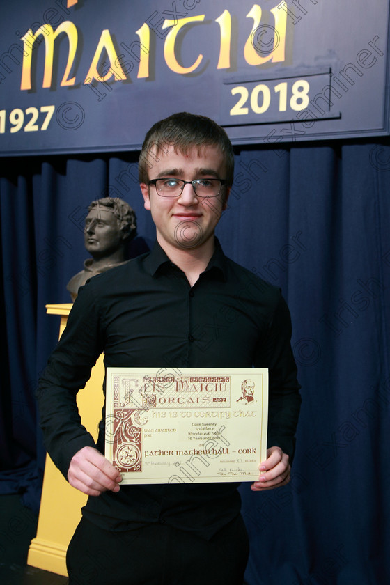 Feis09022018Fri26 
 26
Joint 3rd place Daire Sweeney from Rochestown. 
 Instrumental Music Class: 212: Woodwind Solo16 Years and Under Feis Maitiú 92nd Festival held in Fr. Mathew Hall. EEjob 09/02/2018 Picture: Gerard Bonus.