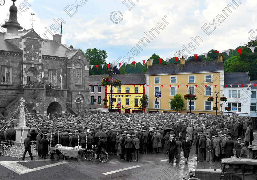EOHMacroomNowTen50-mix-hires 
 For 'READY FOR TARK'
20th. Anniversary of Easter Week Commemerations at the Square, Macroom, Co. Cork Ref. 710B 19/04/1936 Old black and white republicans patriots