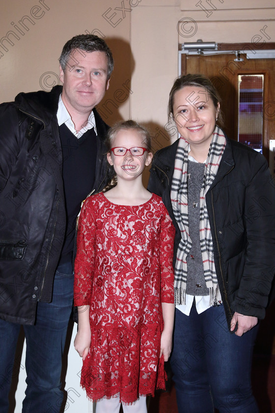 Feis01022019Fri17 
 17
Alexandra Keane from Waterford with her parents Paul and Irina.

Class: 166: Piano Solo: 10Yearsand Under (a) Kabalevsky – Toccatina, (No.12 from 30 Childrens’ Pieces Op.27). (b) Contrasting piece of own choice not to exceed 3 minutes.
 Feis Maitiú 93rd Festival held in Fr. Matthew Hall. EEjob 01/02/2019. Picture: Gerard Bonus