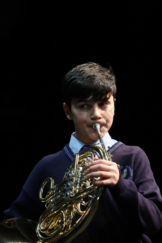 Feis06022018Tue12 
 12
Géne Kareem playing the French horn.
 Instrumental Music Class: 205: Brass Solo 12 Years and Under Feis Maitiú 92nd Festival held in Fr. Mathew Hall. EEjob 05/02/2018 Picture: Gerard Bonus.