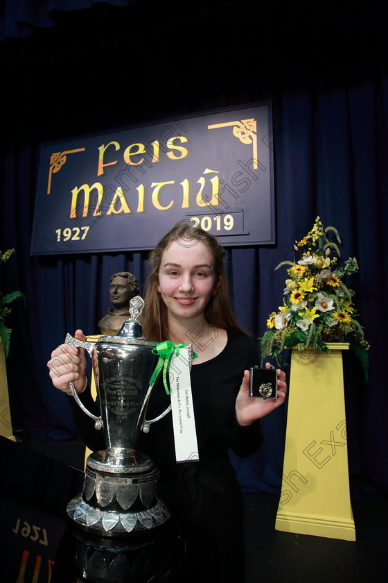 Feis0202109Sat37 
 37
GOLD medal: Cup Winner and Gold Medallist Kate O’Shea from Ballincollig for her performance of the Third Movement Mendelssohn Violin Concerto.

Class: 236: “The Shanahan & Co. Perpetual Cup” Advanced Violin 
One Movement from a Concerto.

Feis Maitiú 93rd Festival held in Fr. Matthew Hall. EEjob 02/02/2019. Picture: Gerard Bonus
