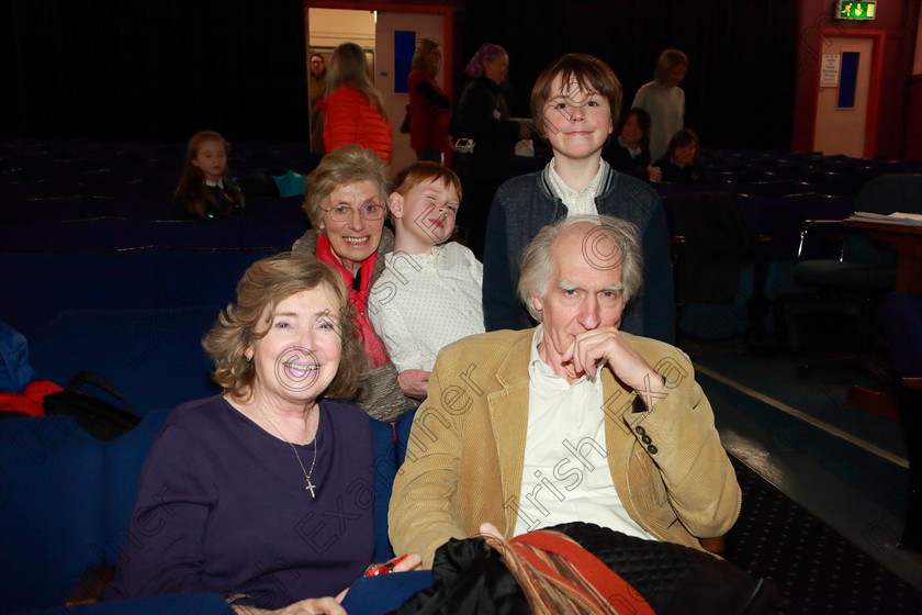 Feis11022019Mon12 
 12
Performer Des Murphy from Blarney with his brother Éodán, Grandparents Des and Geraldine and Grandmother Marie McSweeney.

Class: 215: Woodwind Solo 10 Years and Under Programme not to exceed 4 minutes.

Feis Maitiú 93rd Festival held in Fr. Matthew Hall. EEjob 11/02/2019. Picture: Gerard Bonus