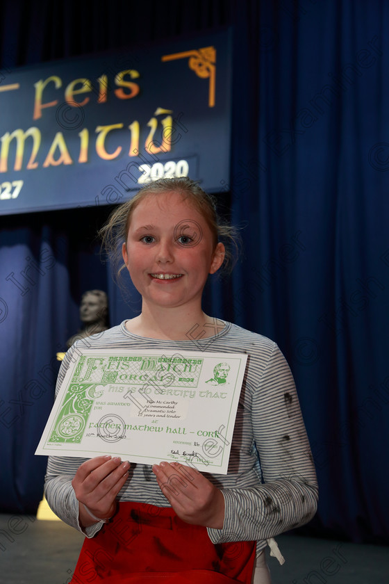 Feis10032020Tues83 
 83
Ella McCarthy from Bandon performed Little Match Girl for a commended certificate.

Class:327: “The Hartland Memorial Perpetual Trophy” Dramatic Solo 12 Years and Under

Feis20: Feis Maitiú festival held in Father Mathew Hall: EEjob: 10/03/2020: Picture: Ger Bonus.