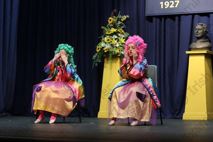 Feis24032018Sat60 
 59~60
Bronze Medal for Clodagh O’Halloran and Charlotte O’Halloran performing “The Glass Slipper”.
 Speech and Drama Class: 312: Dramatic Duo 10 Years and Under Feis Maitiú 92nd Festival held in Fr. Mathew Hall. EEjob 24/03/2018 Picture: Gerard Bonus