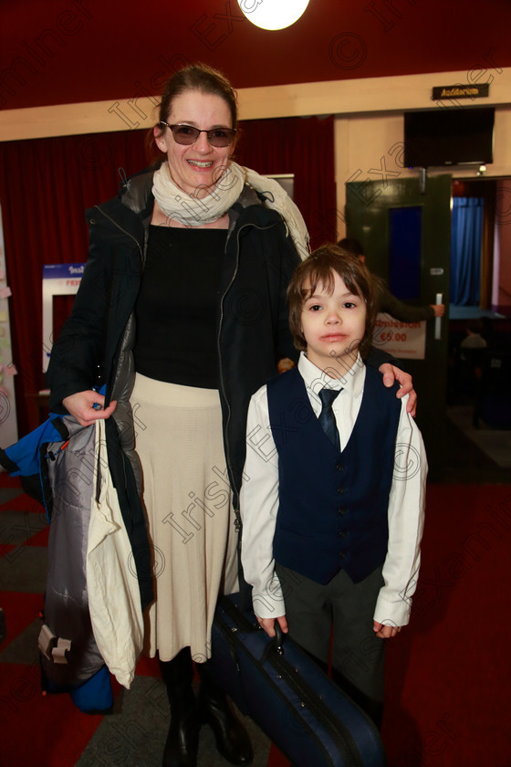 Feis04022020Tues07 
 7
Performer Mirko Drozd from Rochestown with his mum Mirka.

Class:242: Violin Solo 8 year and under

Feis20: Feis Maitiú festival held in Father Mathew Hall: EEjob: 04/02/2020: Picture: Ger Bonus.