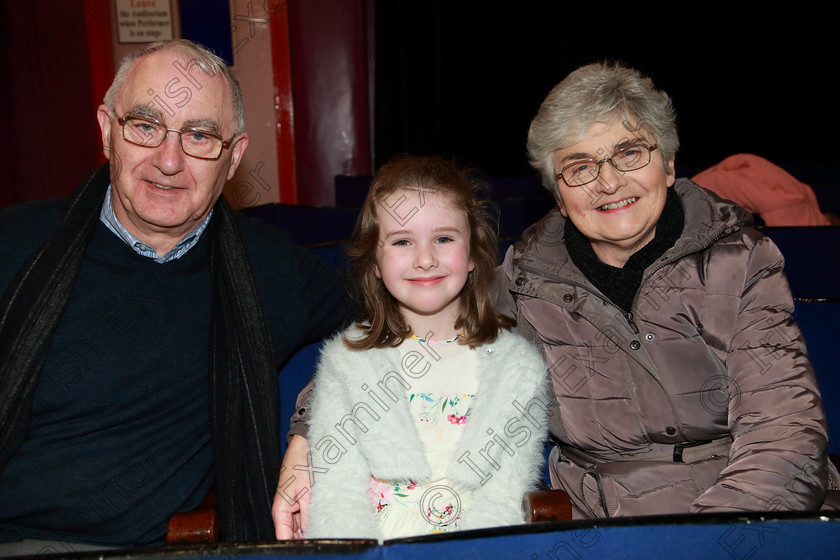 Feis12022020Wed18 
 18
Performer Emily Lynch from Glanmire with her grandparents Joe and Phillys Moroney.

Class:55: Girls Solo Singing 9 Years and Under

Feis20: Feis Maitiú festival held in Father Mathew Hall: EEjob: 11/02/2020: Picture: Ger Bonus.