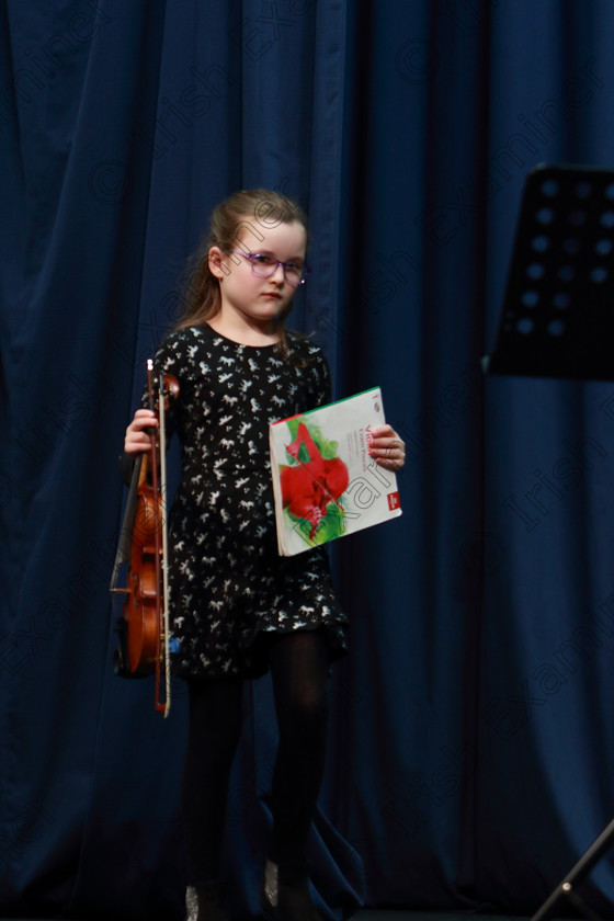 Feis0402109Mon25 
 25~26
Lily O’Keeffe performing set piece.

Class: 242: Violin Solo 8 Years and Under (a) Carse–Petite Reverie (Classical Carse Bk.1) (b) Contrasting piece not to exceed 2 minutes.

Feis Maitiú 93rd Festival held in Fr. Matthew Hall. EEjob 04/02/2019. Picture: Gerard Bonus