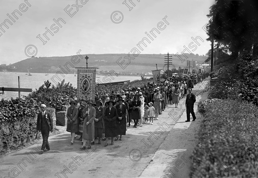 1261905-(1) 
 Corpus Christi procession at Crosshaven, Co. Cork 01/07/1929 Ref. 357A old black and white religion