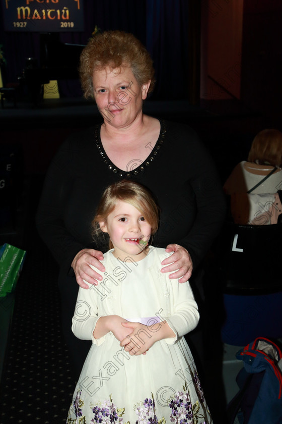 Feis05022019Tue05 
 5
Performer Meadhbh O’Hanlon from Douglas with her mother Deirdre.

Class: 187: Piano Solo 9 Years and Under –Confined Two contrasting pieces not exceeding 2 minutes.

Feis Maitiú 93rd Festival held in Fr. Matthew Hall. EEjob 05/02/2019. Picture: Gerard Bonus