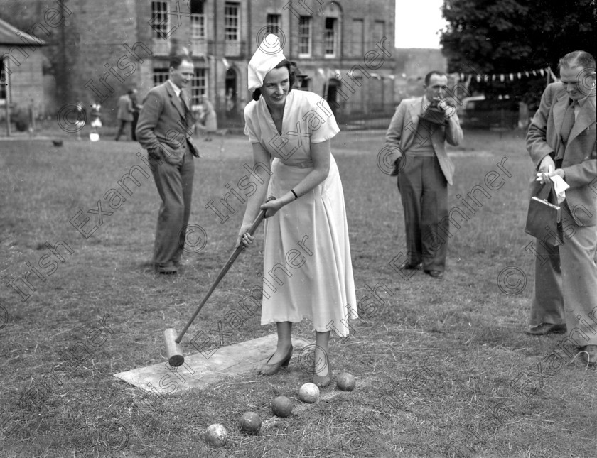 1256854 1256854 
 Charity Garden Fete at Bandon Grammar School, Co. Cork 02/07/1948 Ref. 483D Old black and white