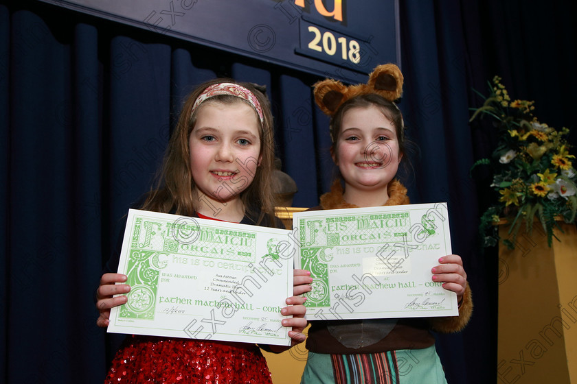 Feis12032018Mon66 
 66
Commended Sisters Ciara and Ava Ashman from Glanmire for their performance of “The Capture of Goldilocks”
 Speech and Drama Class: 311: Dramatic Duo 12 Years and Under –Section 1 Solo Feis Maitiú 92nd Festival held in Fr. Mathew Hall. EEjob 12/03/2018 Picture: Gerard Bonus