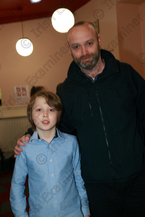 Feis01022018Thu14 
 14
Performer Eddie Dooley from Glasheen with his dad Andrew Dooley.
 Instrumental Music Class: 277: “The Cormac and Maura Daly Perpetual Cup”
Classical Guitar 16 Years and Under Feis Maitiú 92nd Festival held in Fr. Matthew Hall. EEjob 01/02/2018 Picture: Gerard Bonus.