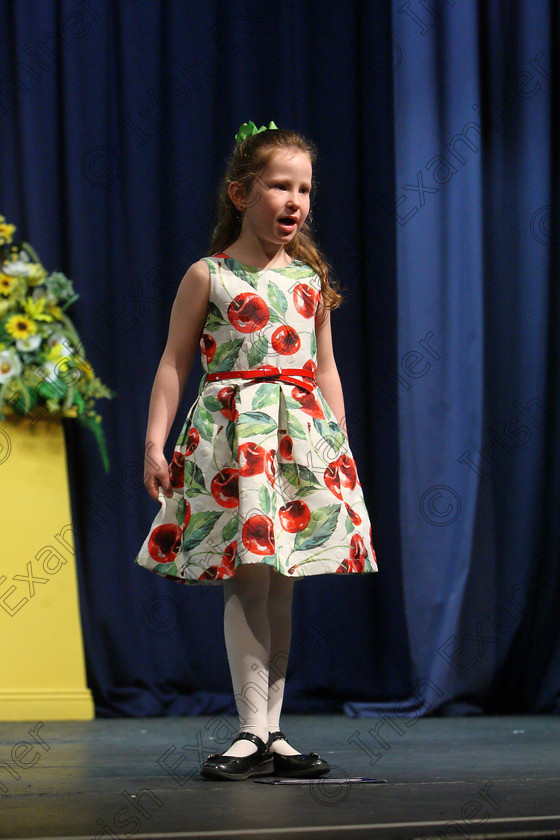 Feis21032018Wed48 
 48
5 year old Jessica Ward from Glanmire giving a Commended performance.
 Labhairt na Filíocht agus Míreanna Drámaíochta Class: 518: Bhéarslabhairt 5 Bliana D’Aois Nó Faoina Feis Maitiú 92nd Festival held in Fr. Mathew Hall. EEjob 21/03/2018 Picture: Gerard Bonus.