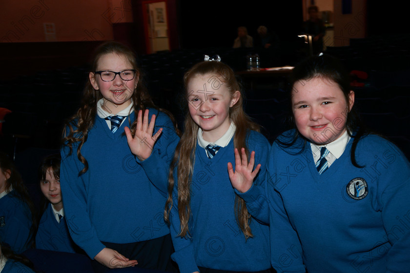 Feis21022018Wed08(1) 
 8
Matalie Moynihan, Emma O’Brien and Cliona O’Rourke from St. Mary’s Cobh 5th Class.
 Speech and Drama Classes: 485: Action Verse “The O’Brien Perpetual Cup”5th Class and Class: 484: “The Sri Lanka Festival Perpetual Trophy” 6th Class, Feis Maitiú 92nd Festival held in Fr. Mathew Hall. EEjob 21/02/2018 Picture: Gerard Bonus.