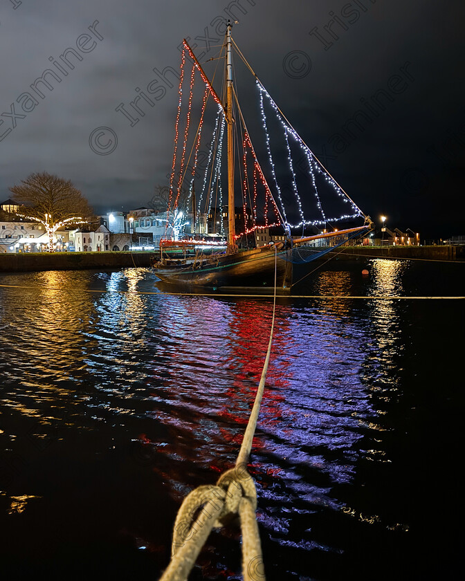 IMG 0490 
 Galway hooker boat lit up for the festive season