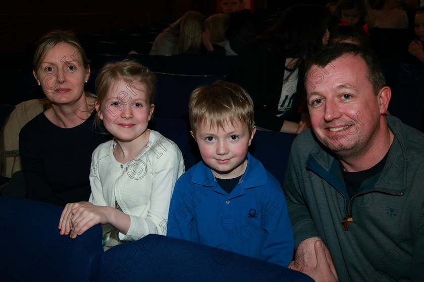 Feis24022018Sat02 
 2
Performer Emily Terry from Blarney with her parents Georgina and Mike and her brother Brian.
 Speech and Drama Class: 367: Solo Verse Speaking Girls 8 Years and Under Section 2 Feis Maitiú 92nd Festival held in Fr. Mathew Hall. EEjob 24/02/2018 Picture: Gerard Bonus.