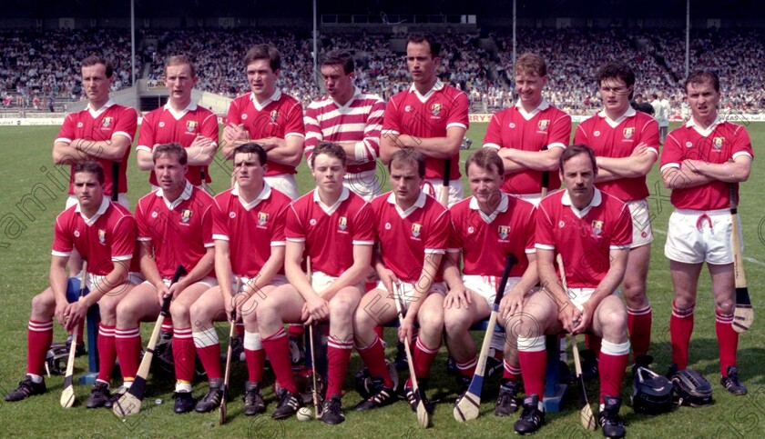 TEAMA 
 The Cork team who lost to Waterford in the Munster Senior Hurling Championship at Thurles . Ref 411/006 18/06/1989