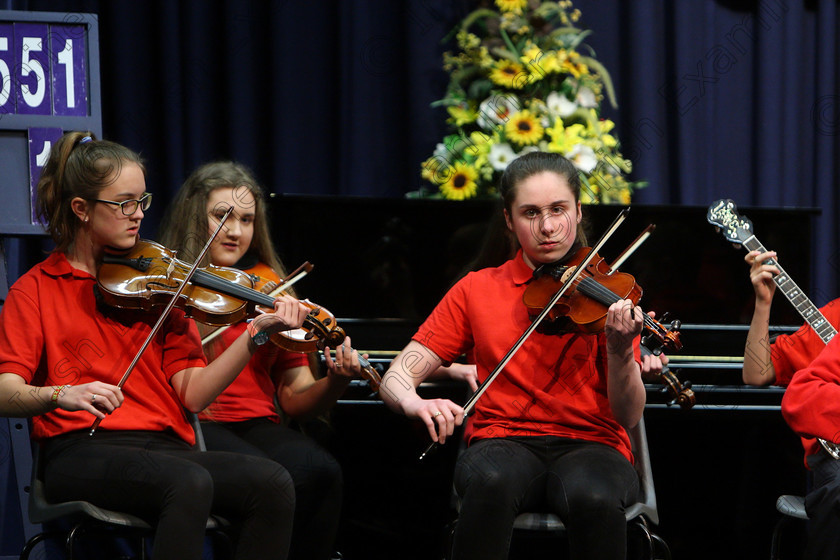 Feis23032018Fri11 
 11~14
Comhaltas Douglas performing.
 Ceol agus Amhránaíocht Traidisiúnta Class: 551: Grupa Ceoil “Corn Evening Echo” 14 Bliana D’Aois Nó Faoina Feis Maitiú 92nd Festival held in Fr. Mathew Hall. EEjob 23/03/2018 Picture: Gerard Bonus