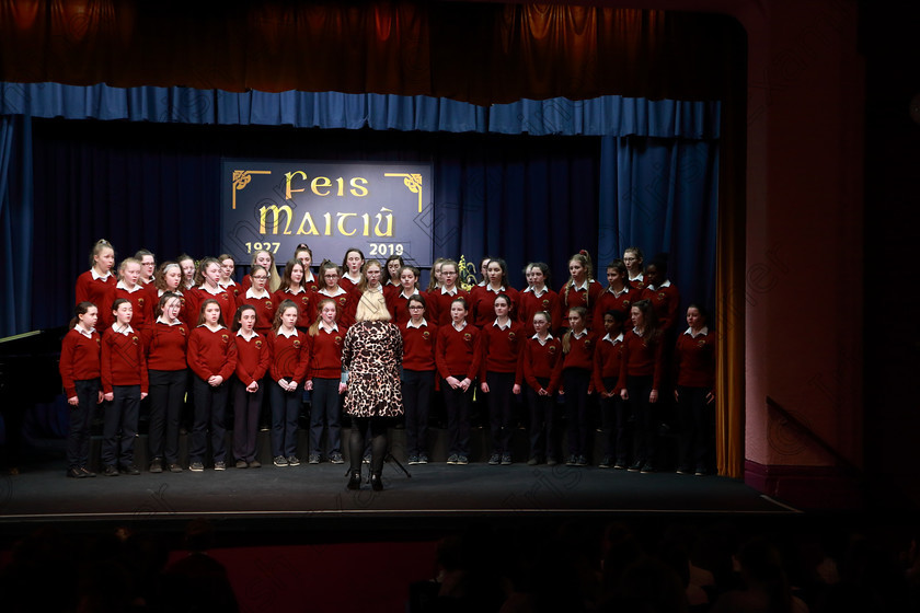 Feis27022019Wed39 
 39~42
Loreto 1st Year B singing “Bessie The Black Cat” by Peter Jenkins conducted by Sharon Glancy.

Class: 83: “The Loreto Perpetual Cup” Secondary School Unison Choirs

Feis Maitiú 93rd Festival held in Fr. Mathew Hall. EEjob 27/02/2019. Picture: Gerard Bonus