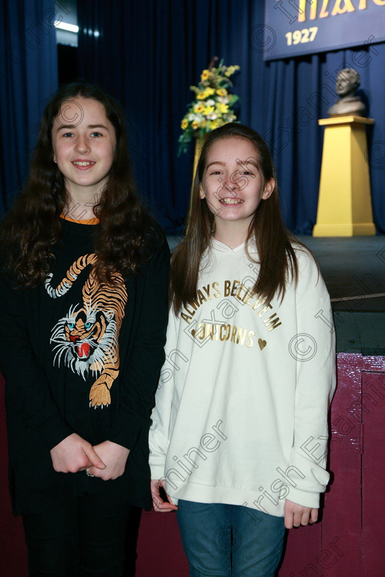 Feis20022018Tue29 
 29
Performers Abby Murphy and Shauna Jane Kenny from Douglas.
 Speech and Drama Class: 364: Girls 11 Years and Under Section 1 Feis Maitiú 92nd Festival held in Fr. Mathew Hall. EEjob 20/02/2018 Picture: Gerard Bonus.