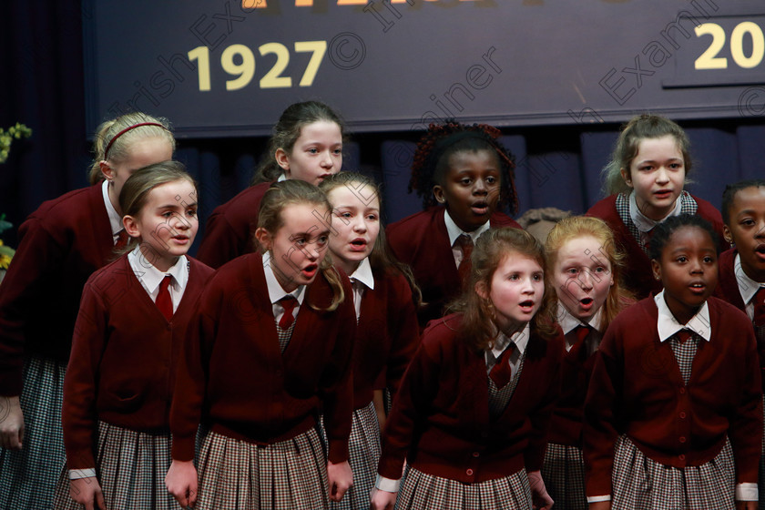 Feis01032019Fri15 
 11~15
2nd place St. Joseph’s Girls’ Choir, Clonakilty singing “Golden Slumbers”.

Class: 84: “The Sr. M. Benedicta Memorial Perpetual Cup” Primary School Unison Choirs–Section 2 Two contrasting unison songs.

Feis Maitiú 93rd Festival held in Fr. Mathew Hall. EEjob 01/03/2019. Picture: Gerard Bonus